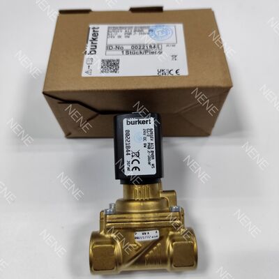 NBR Seal Burkert Solenoid Valve Model 6281 00221864 G1 1/2 2/2 Normally Closed 40.0 Flow Hole Brass Valve Body AC220V