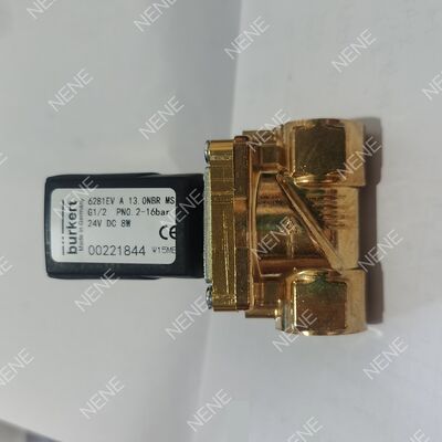 Kompaktowy zawór magnetyczny BURKERT Typ 6281 00322511 G1/4 Port 2/2 Way Normalnie zamknięty Korpus mosiężny FKM Pieczęć 10.0 Otwór DC24V 8W 0.2-16bar 0 do +120°C