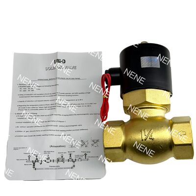 Zawór elektromagnetyczny tłokowy mosiężny US-40, normalnie zamknięty, UNID 1 1/2" PRZEWÓD 30 mm -5°C ~ 185°C