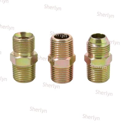 2 punkty dla złącza drutu z płaskim otworem, stal węglowa, ocynkowane, gwint zewnętrzny, rura olejowa ze zmienną średnicą, złącze rurowe typu A, brytyjskie