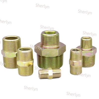 2 punkty dla złącza drutu z płaskim otworem, stal węglowa, ocynkowane, gwint zewnętrzny, rura olejowa ze zmienną średnicą, złącze rurowe typu A, brytyjskie