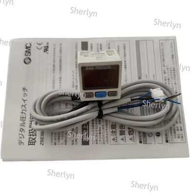 Podwójny cyfrowy przełącznik ciśnienia z wyjściem NPN SMC ISE30A-01-A-L dedykowany do wykrywania wycieków w obwodach powietrza, z zakresem 1MPa