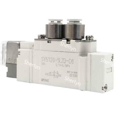 Integracyjna funkcja ręcznego przechwytywania SMC SY3120-6LZD-C8 DC12V Solenoid stosowany na cylindrach pozycjonowania przenośnika długotrwałego