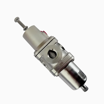 Filtr-reduktor NORGREN B38P‑244‑B1MA B38P‑344‑B1MA ze stali nierdzewnej z gwintem PTF, ręczny spust, element filtrujący 5μm‑25μm, zgodny z NACE, do przygotowania sprężonego powietrza w systemach morskich i przybrzeżnych w środowisku korozyjnym