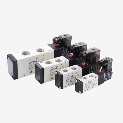 Airtac 4V410-15 Large Flow Sliding Spool Air Control Valve Aluminum Alloy Body No Lubrication Required Manual Override For Heavy Duty Cylinder Drive Circuit