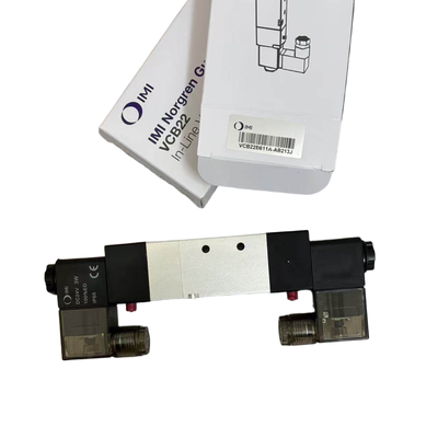 5/3 Zawór elektromagnetyczny z zamkniętym środkiem NORGREN VCB22B611A-AB213J G1/4 24VDC Dwustronny zawór elektromagnetyczny pozycjonujący do pływającego mocowania 5-portowy 3-pozycyjny