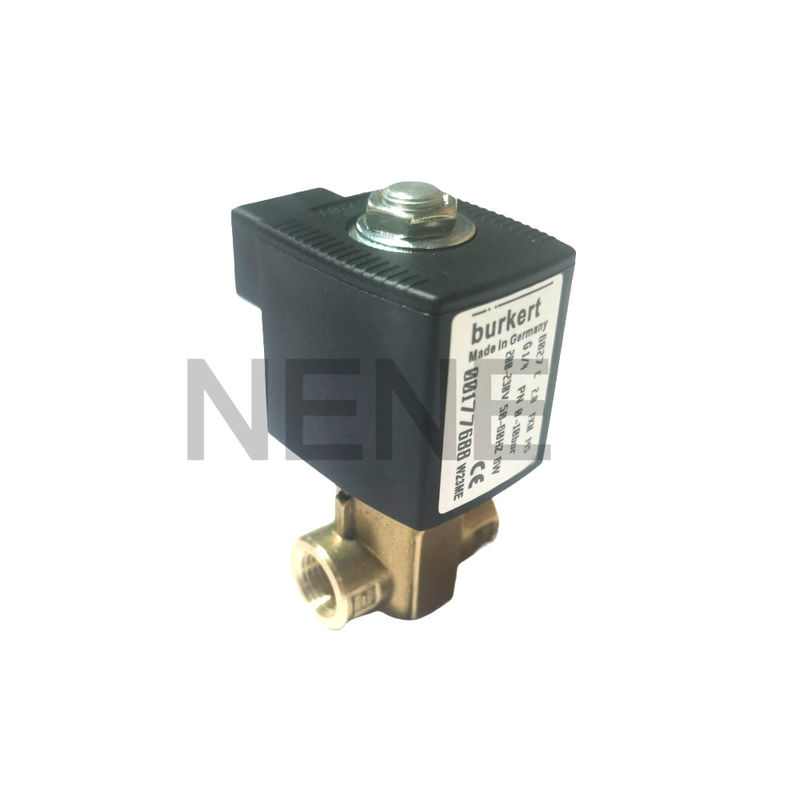 Burkert Solenoid 6013 Typ Działanie bezpośrednie 00134243 2/2 Normalnie zamknięte G1/8 Inch 2.5 Otwór przepływowy FKM uszczelnienie 220VAC 8W 0~16bar