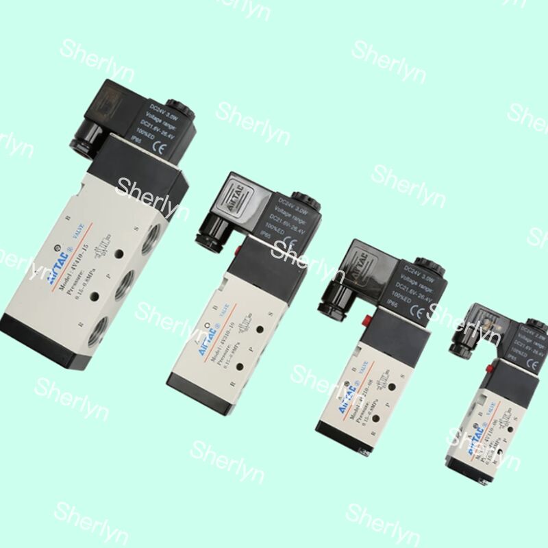 Zawór elektromagnetyczny AIRTAC DC24V dwupołożeniowy pięciodrożny z zaworem odwracającym z klasą szczelności IP65