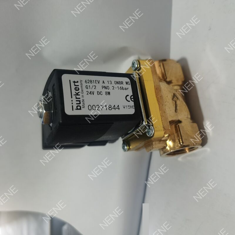 Uszczelnienie FKM do zaworu elektromagnetycznego wysokotemperaturowego BURKERT Typ 6281 00322513 G1/4 Port 2/2-drogowy Normalnie Zamknięty Mosiężny Korpus 10.0 Otwór AC220V 8W 0.2-16bar 0 do +120°C