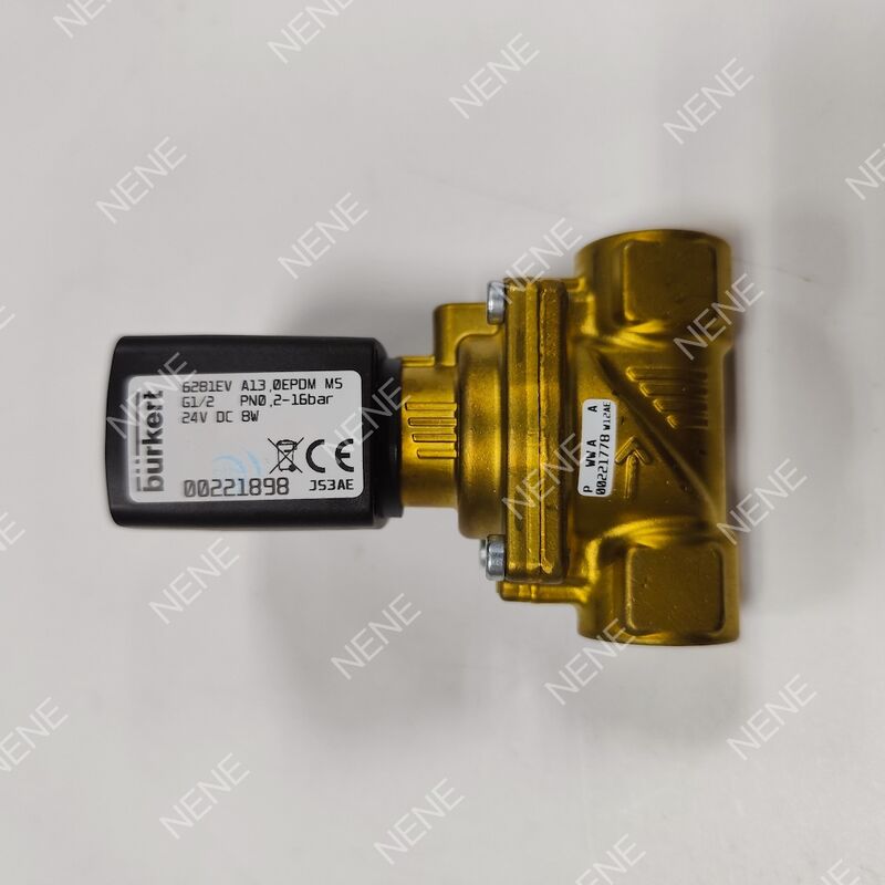 Zawór elektromagnetyczny AC24V BURKERT Typ 6281 00221872 G1/2 2/2 Normalnie Zamknięty Mosiężny Korpus Uszczelnienie FKM Przepływ 13.0 8W 0.2-16bar 0 do +120°C