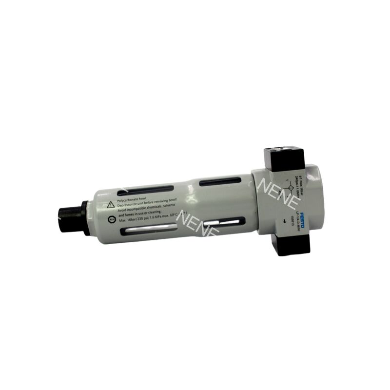 159612 Festo LF-1/8-D-MINI Filtr powietrza sprężonego Obudowa ze stopu cynku Metalowy zbiornik Osłona filtra spiekanego G1/8 Port 0,5-12 bar 40 µm Spust ręczny