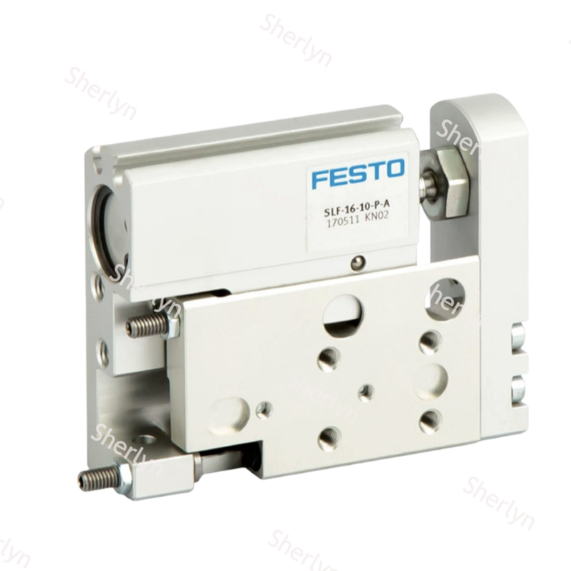 Podwójnie działający FESTO 170503 SLF-6-10-P-A Liniowy cylinder powietrzny, 6 × 10 mm Spec Odporny na korozję aluminium Elastyczna poduszka końcowa dla sprzętu automatycznego